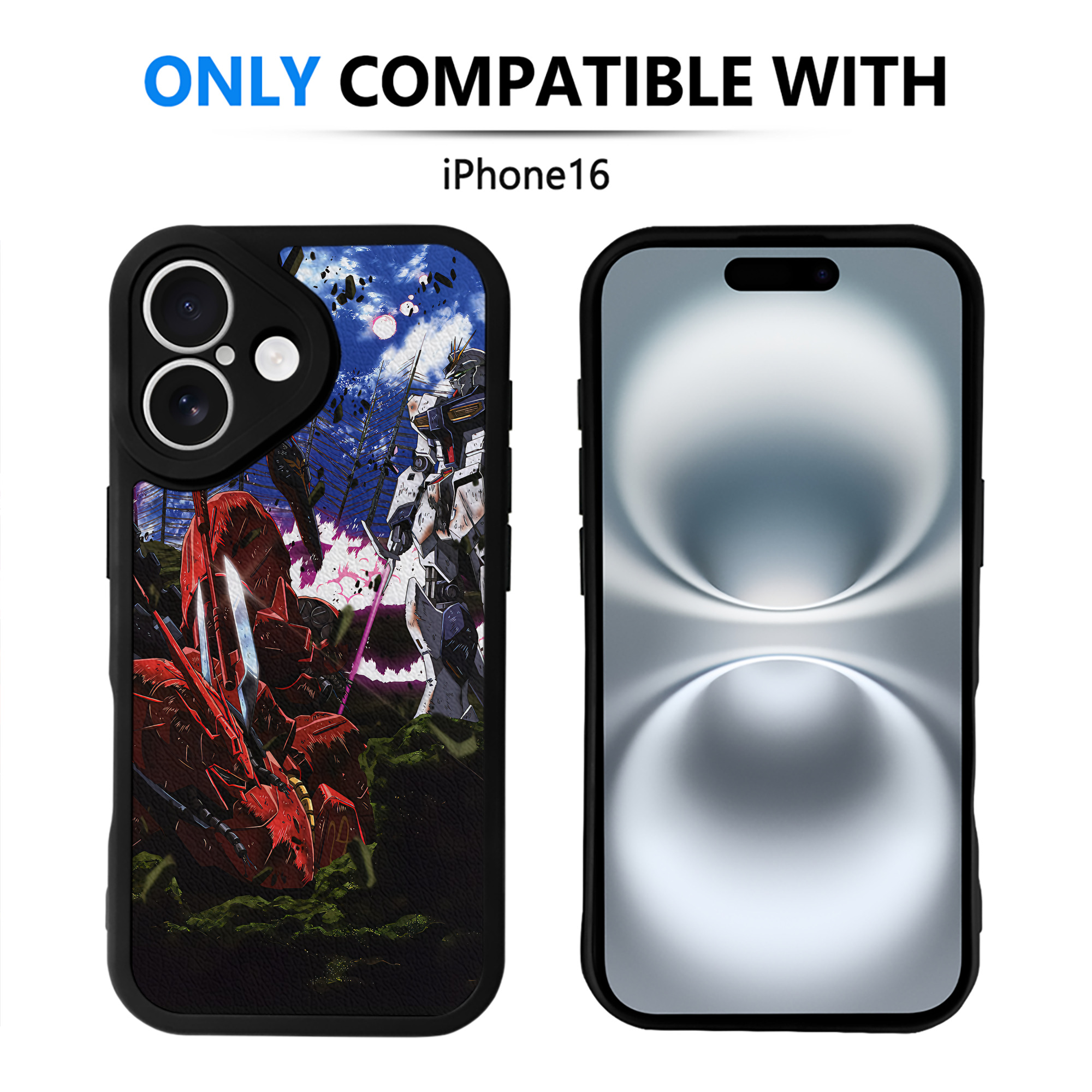 （画像用） 機動戦士ガンダム Mobile Suit Gundam 【iPhone 16シリーズ対応】シリコンスマホケース（レザー調） 材質：シリコン